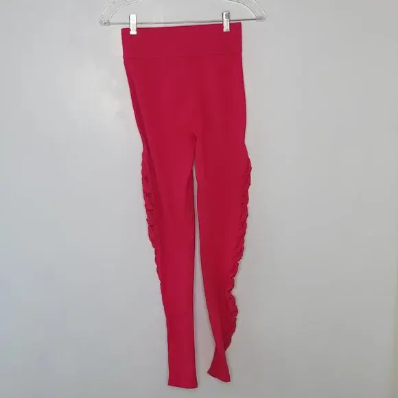 Carbon38 Tanjung Sayang Leggings Macrame Inset Hibiscus Pink Women Small - Picture 4 of 9